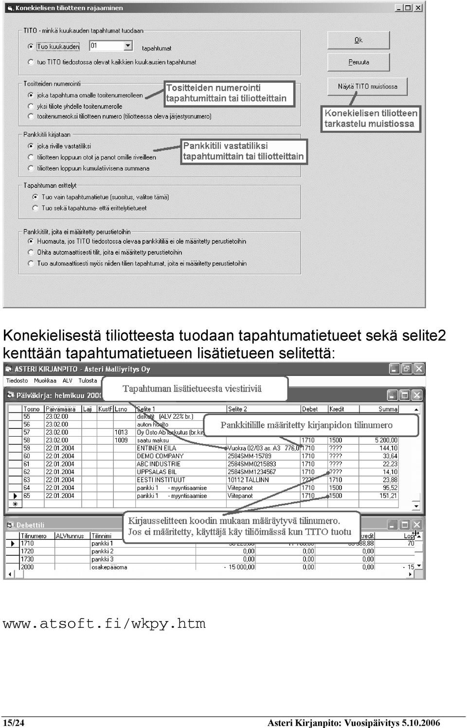 tapahtumatietueen lisätietueen selitettä: www.