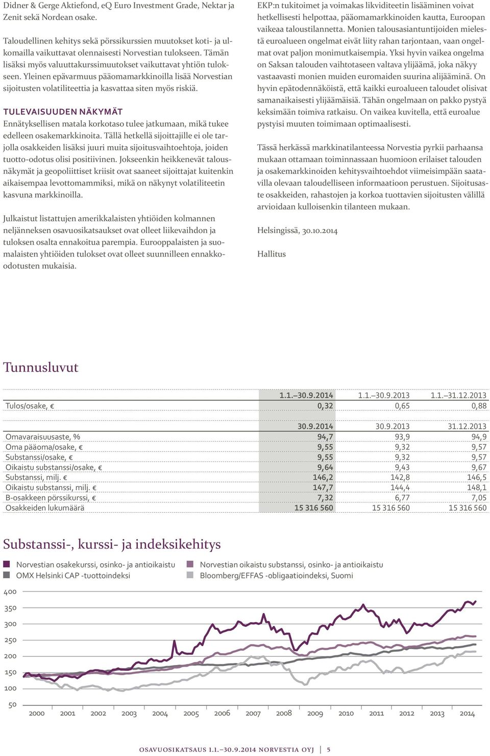 Yleinen epävarmuus pääomamarkkinoilla lisää Norvestian sijoitusten volatiliteettia ja kasvattaa siten myös riskiä.