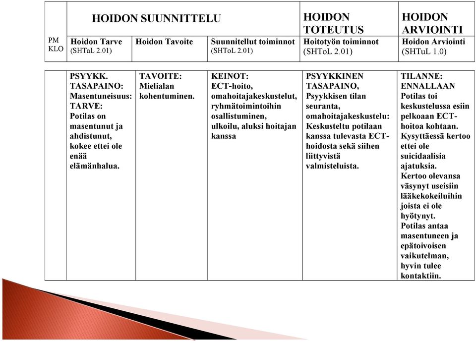 01) Hoidon Arviointi (SHTuL 1.