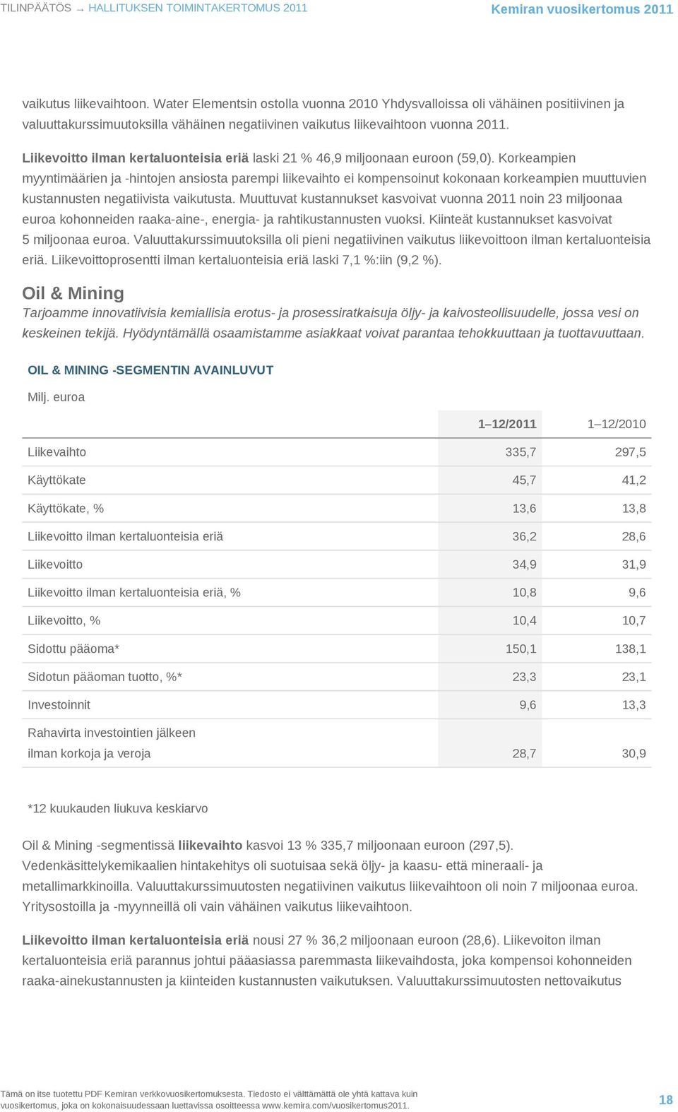 Liikevoitto ilman kertaluonteisia eriä laski 21 % 46,9 miljoonaan euroon (59,0).