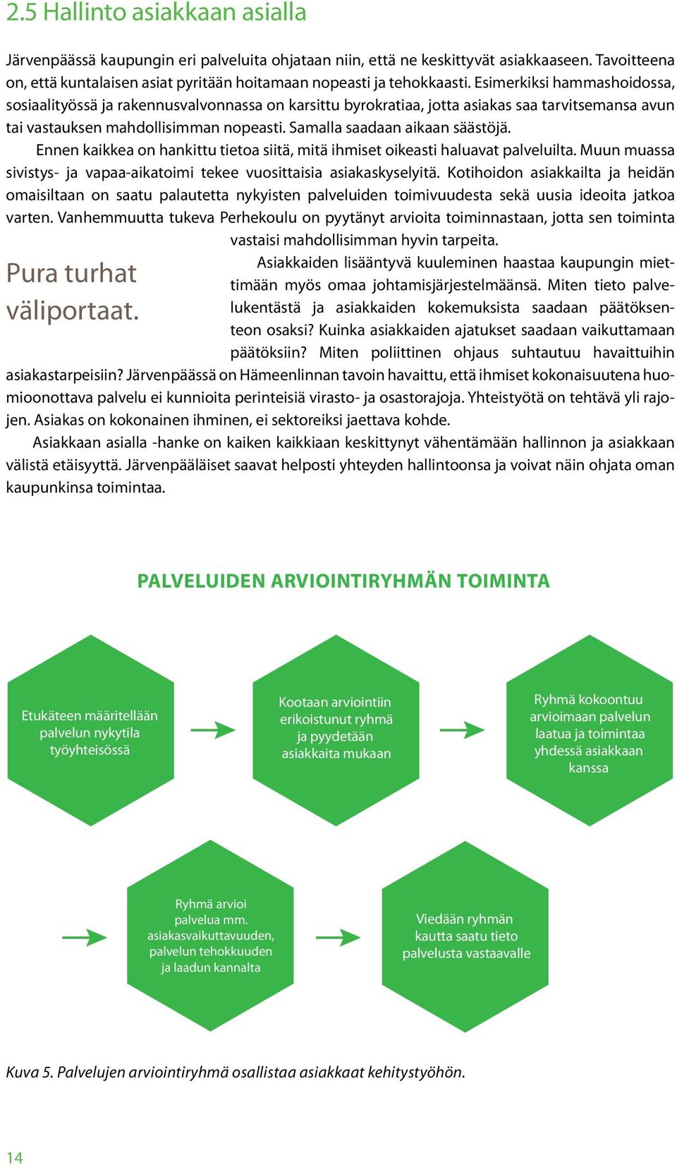 Ennen kaikkea on hankittu tietoa siitä, mitä ihmiset oikeasti haluavat palveluilta. Muun muassa sivistys- ja vapaa-aikatoimi tekee vuosittaisia asiakaskyselyitä.