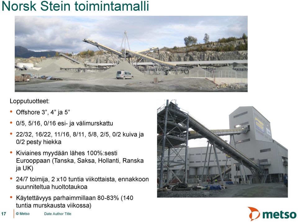 lähes 100%:sesti Eurooppaan (Tanska, Saksa, Hollanti, Ranska ja UK) 24/7 toimija, 2 x10 tuntia