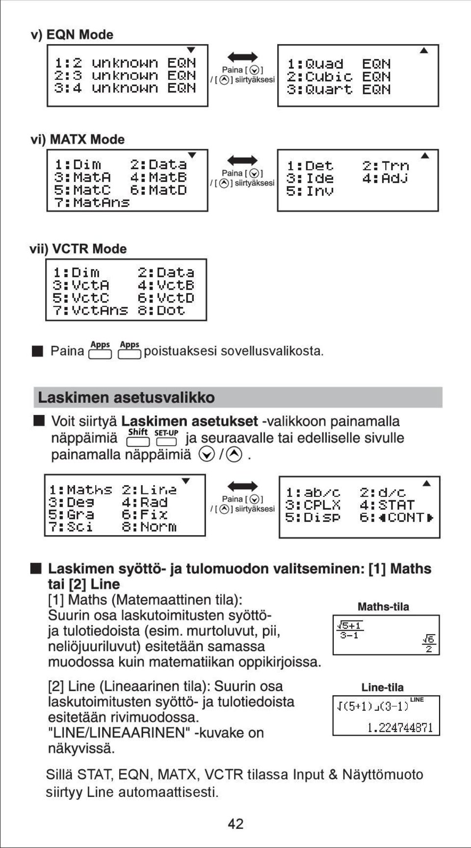 Sillä STAT, EQN, MATX, VCTR