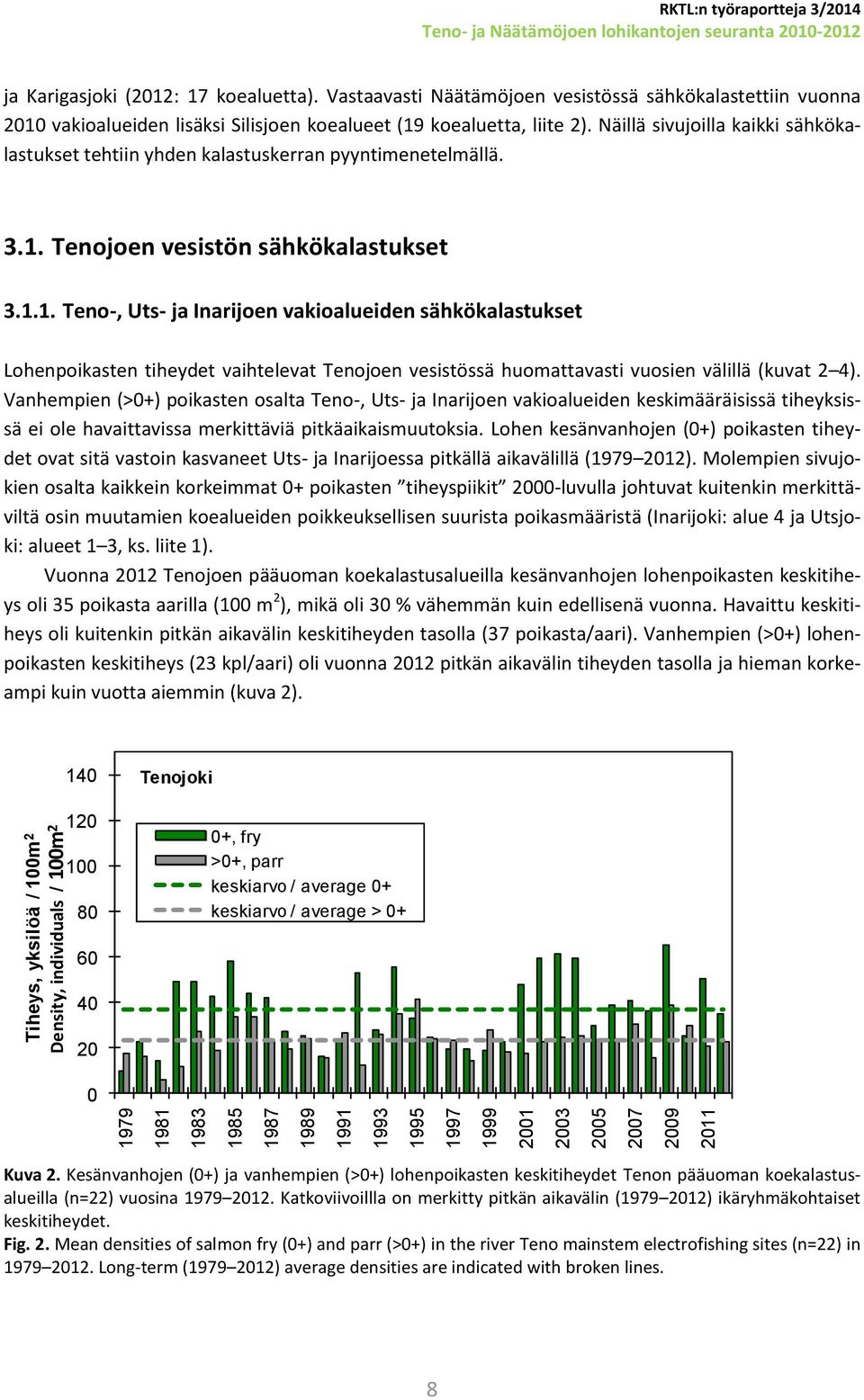 Näillä sivujoilla kaikki sähkökalastukset tehtiin yhden kalastuskerran pyyntimenetelmällä. 3.1.