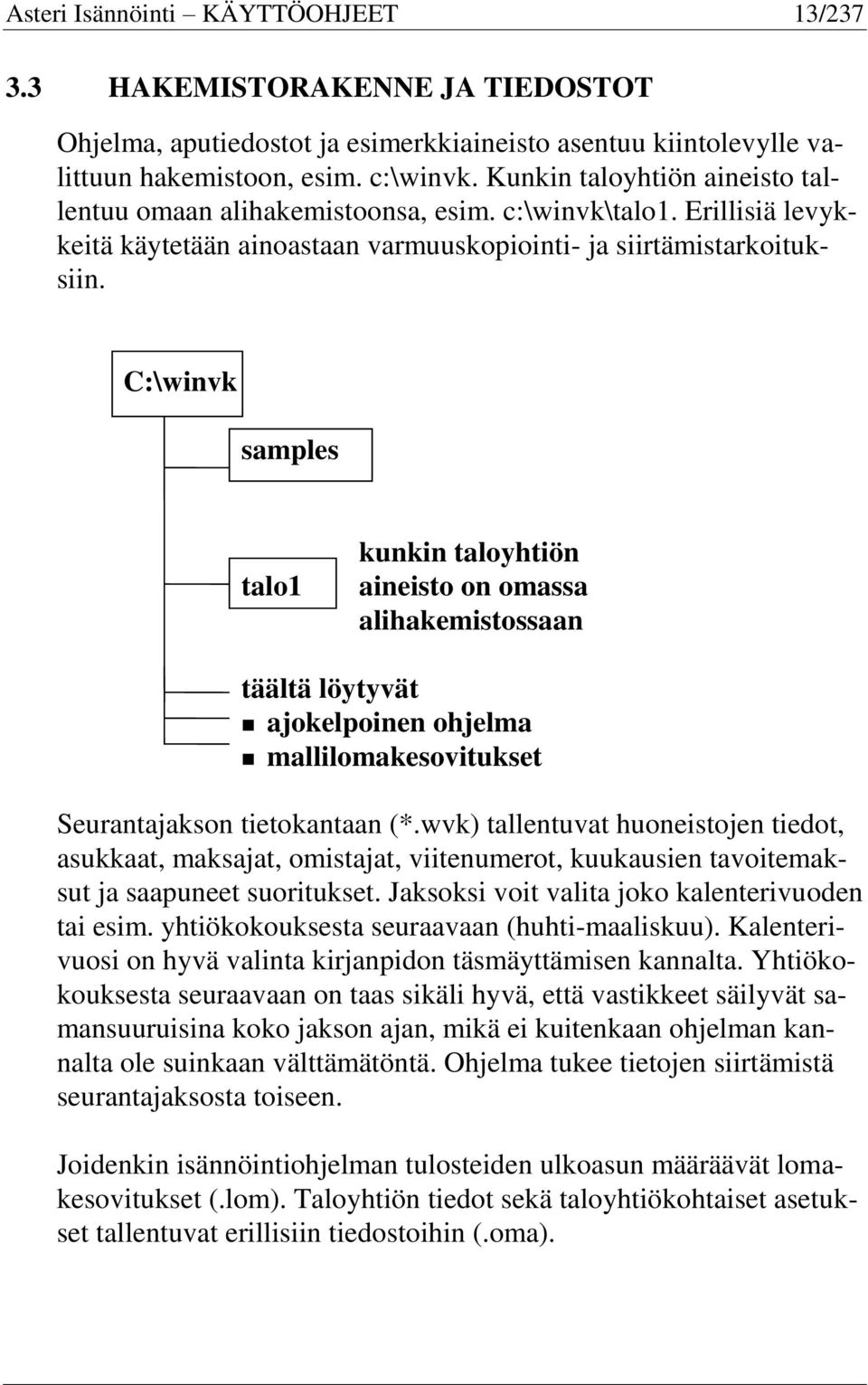 C:\winvk samples talo1 kunkin taloyhtiön aineisto on omassa alihakemistossaan täältä löytyvät ajokelpoinen ohjelma mallilomakesovitukset Seurantajakson tietokantaan (*.