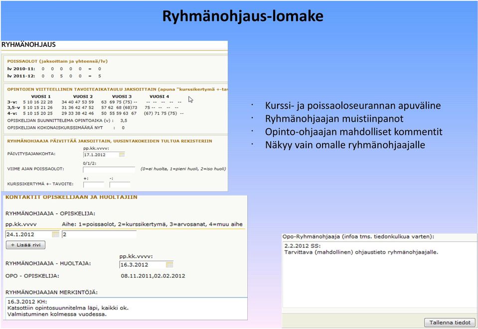 Ryhmänohjaajan muistiinpanot