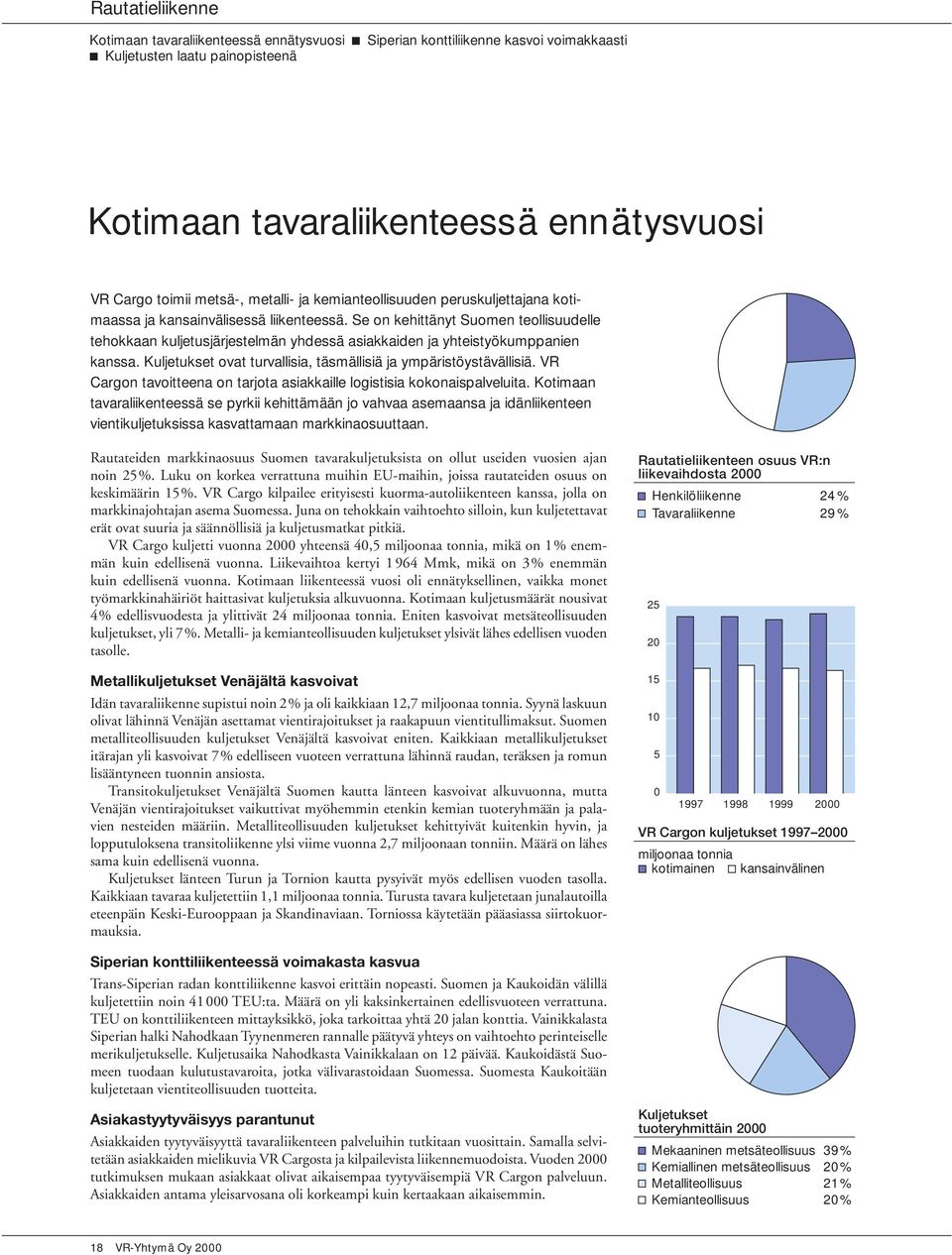 Se on kehittänyt Suomen teollisuudelle tehokkaan kuljetusjärjestelmän yhdessä asiakkaiden ja yhteistyökumppanien kanssa. Kuljetukset ovat turvallisia, täsmällisiä ja ympäristöystävällisiä.