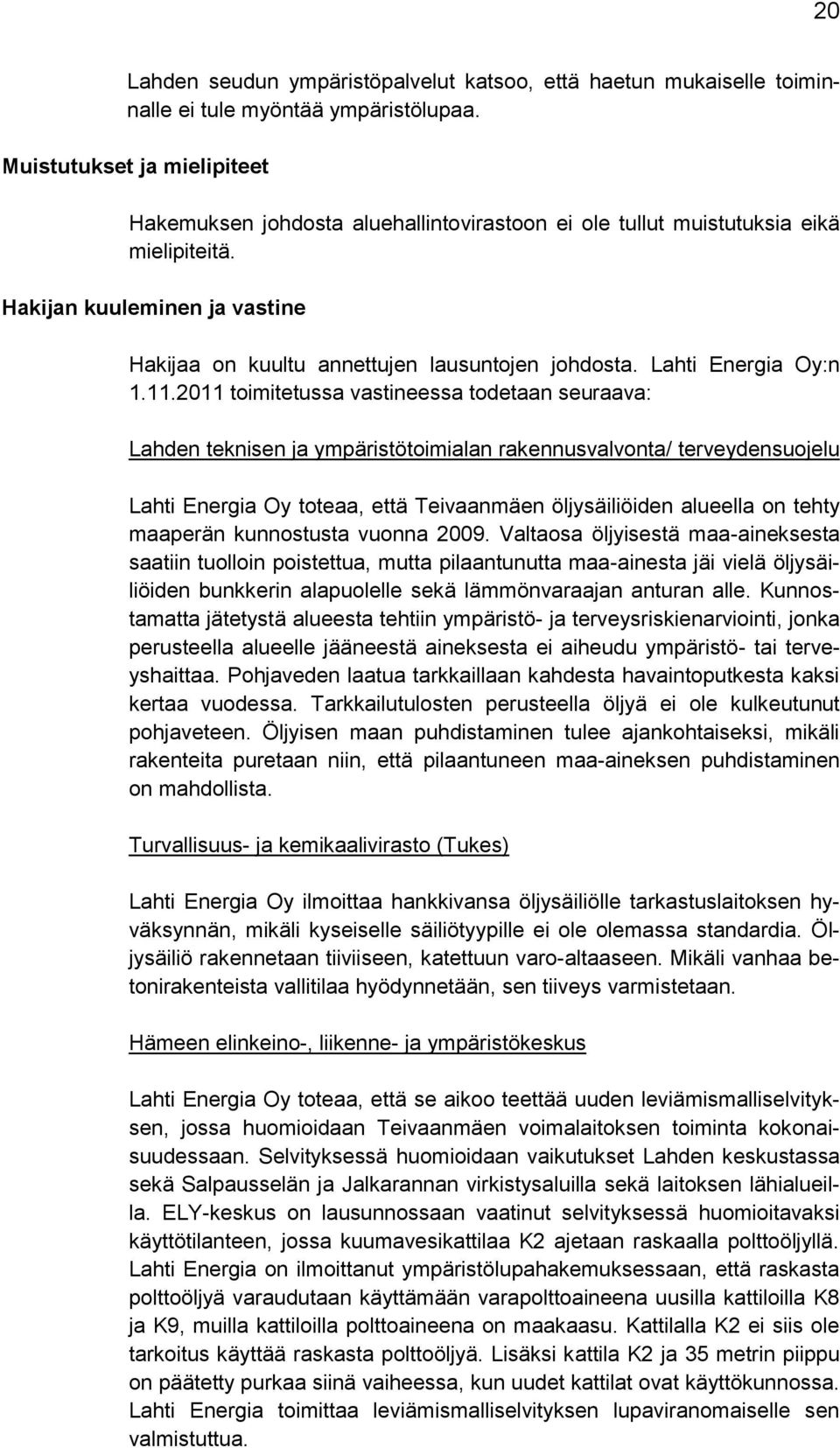 Lahti Energia Oy:n 1.11.