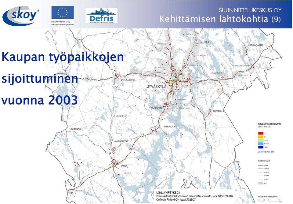 Lähde:YKR/SYKE 03 Pohjakartta: Keski-Suomen