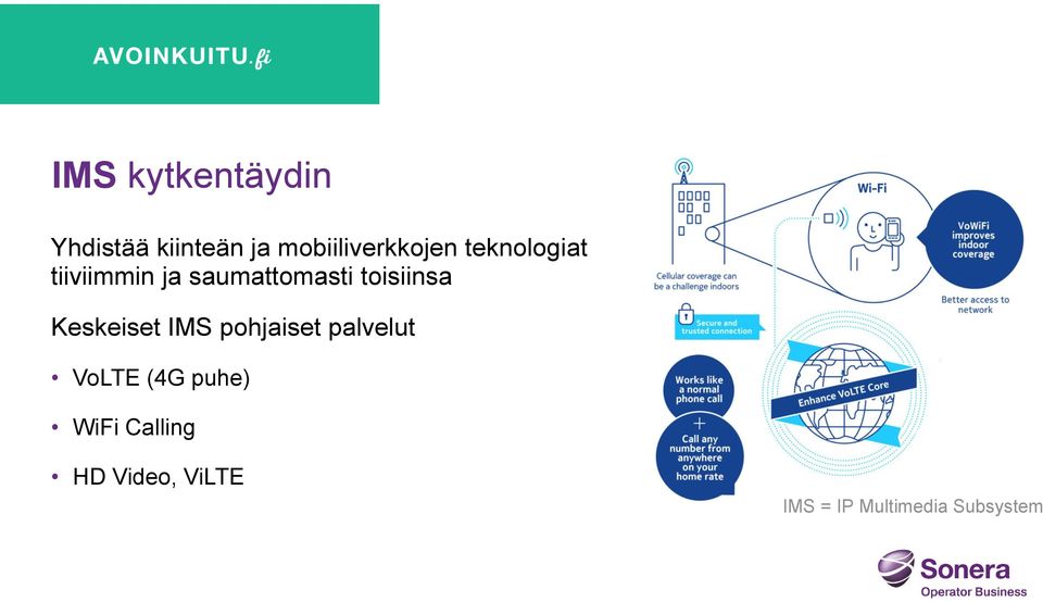 saumattomasti toisiinsa Keskeiset IMS pohjaiset