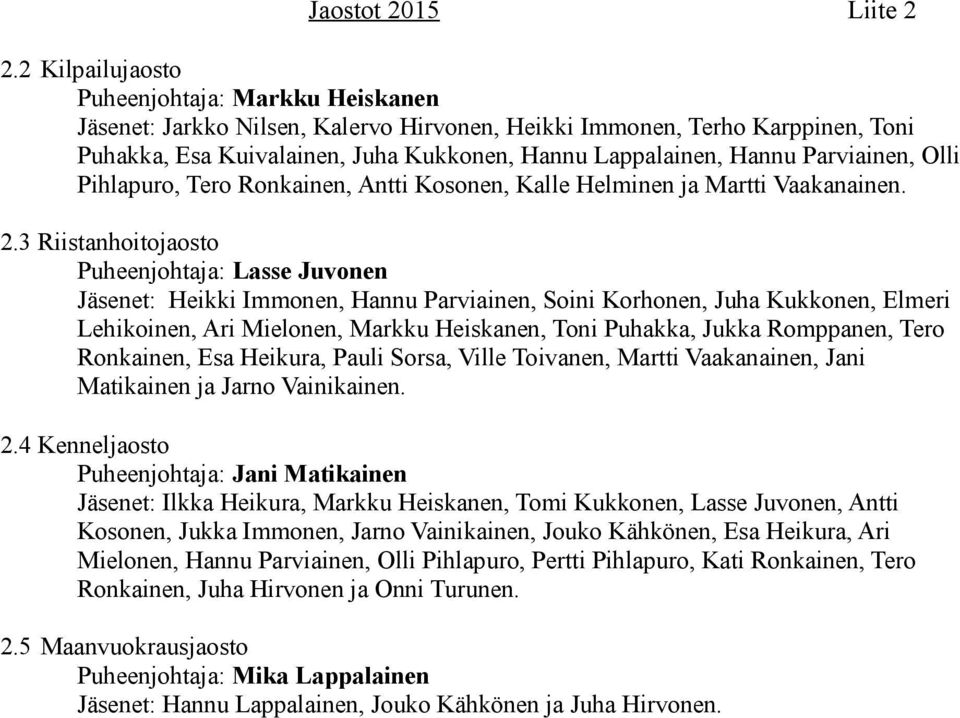 Parviainen, Olli Pihlapuro, Tero Ronkainen, Antti Kosonen, Kalle Helminen ja Martti Vaakanainen. 2.