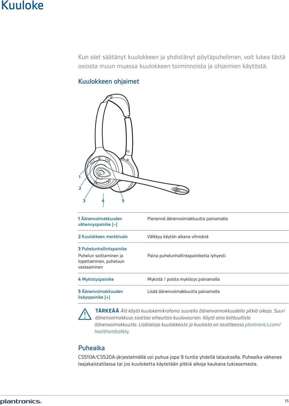 soittaminen ja lopettaminen, puheluun vastaaminen Paina puhelunhallintapainiketta lyhyesti.