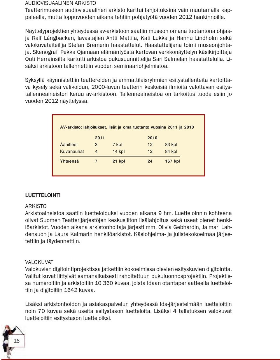 haastattelut. Haastattelijana toimi museonjohtaja.