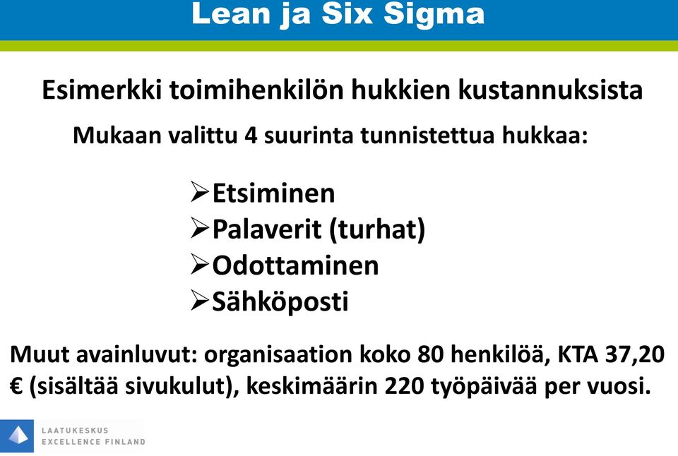 (turhat) Odottaminen Sähköposti Muut avainluvut: organisaation koko 80