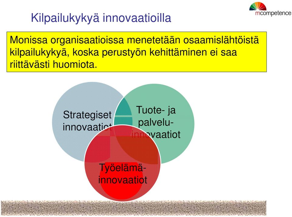perustyön kehittäminen ei saa riittävästi huomiota.