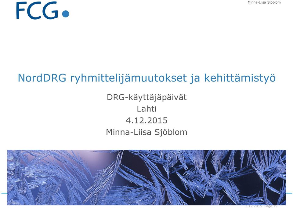 kehittämistyö DRG-käyttäjäpäivät