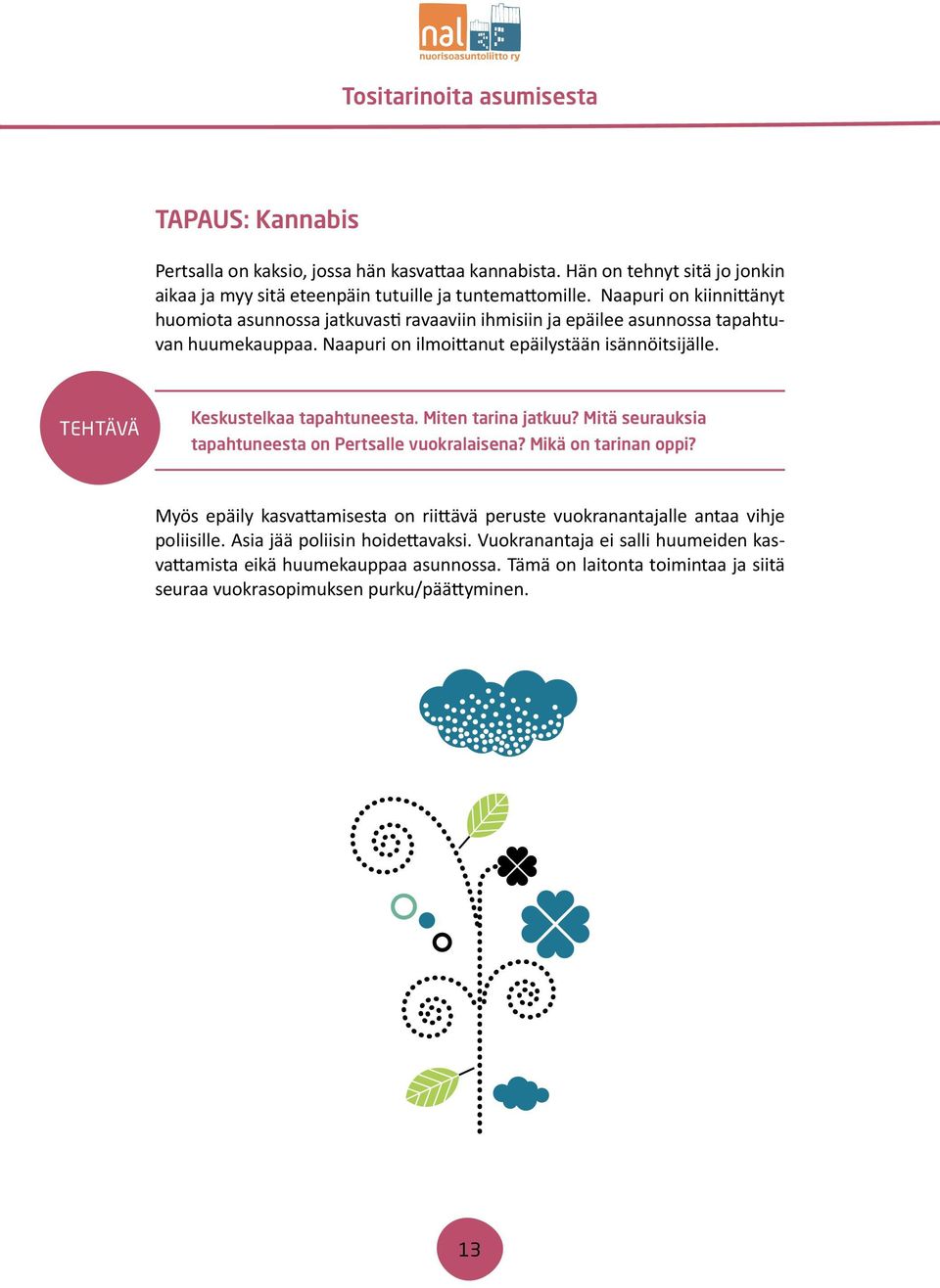 TehTävä Keskustelkaa tapahtuneesta. Miten tarina jatkuu? Mitä seurauksia tapahtuneesta on Pertsalle vuokralaisena? Mikä on tarinan oppi?