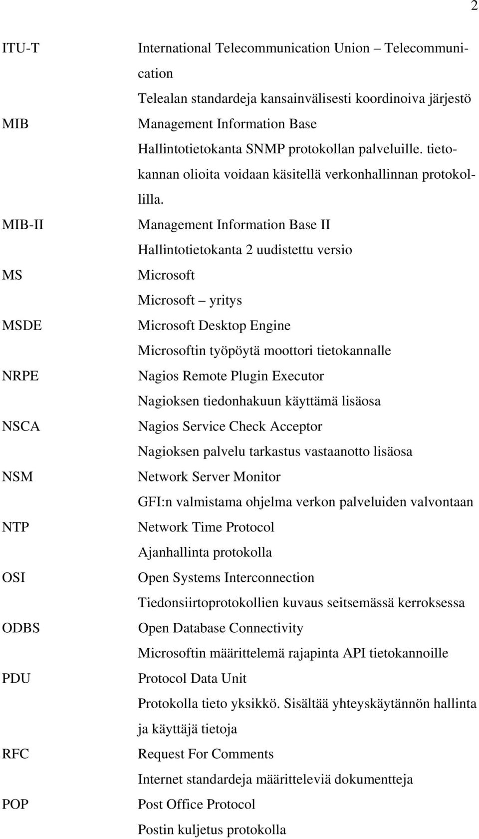 Management Information Base II Hallintotietokanta 2 uudistettu versio Microsoft Microsoft yritys Microsoft Desktop Engine Microsoftin työpöytä moottori tietokannalle Nagios Remote Plugin Executor