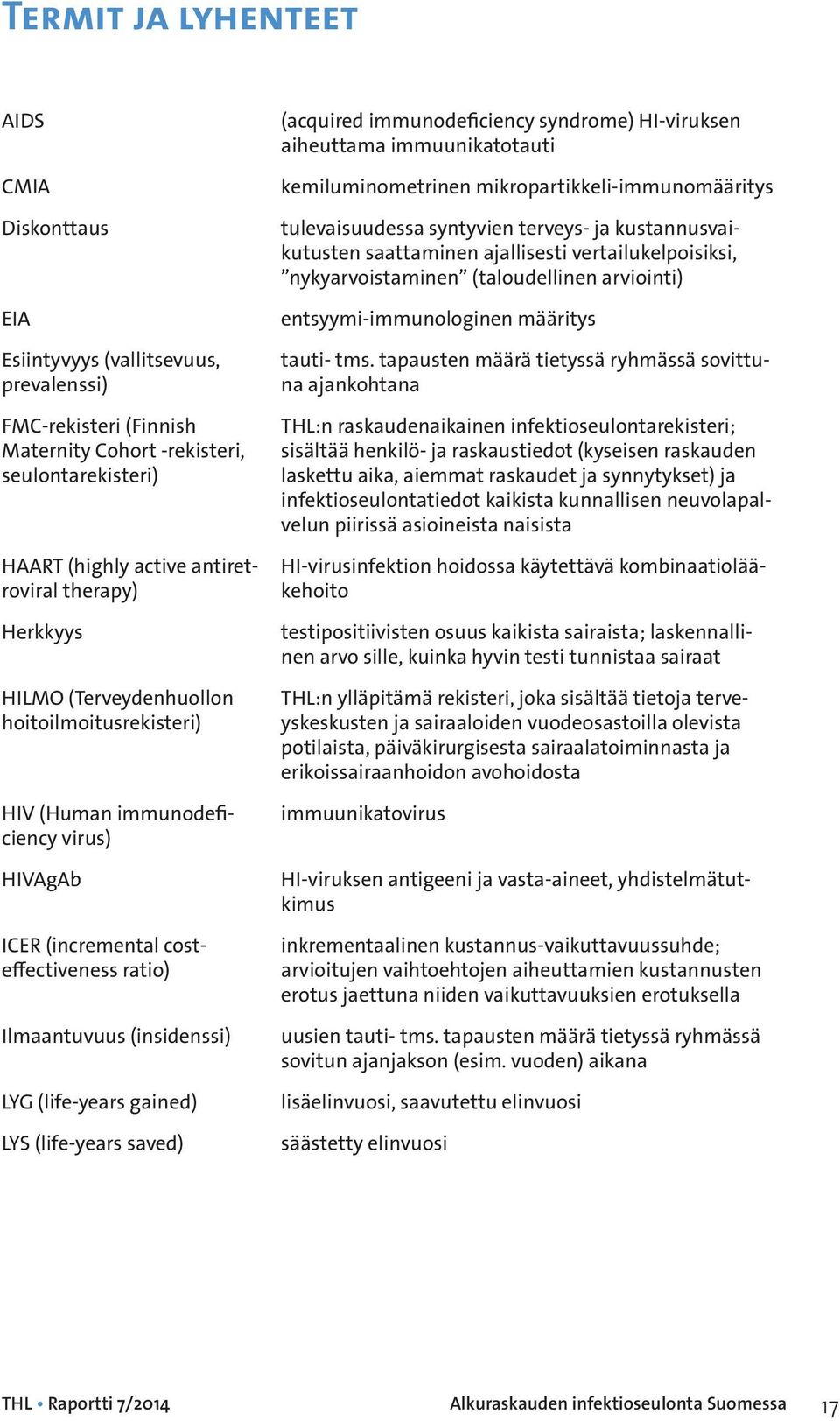 gained) LYS (life-years saved) (acquired immunodeficiency syndrome) HI-viruksen aiheuttama immuunikatotauti kemiluminometrinen mikropartikkeli-immunomääritys tulevaisuudessa syntyvien terveys- ja