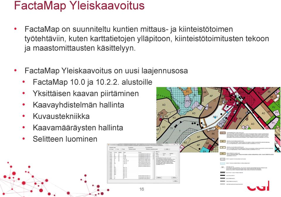 FactaMap Yleiskaavoitus on uusi laajennusosa FactaMap 10.0 ja 10.2.