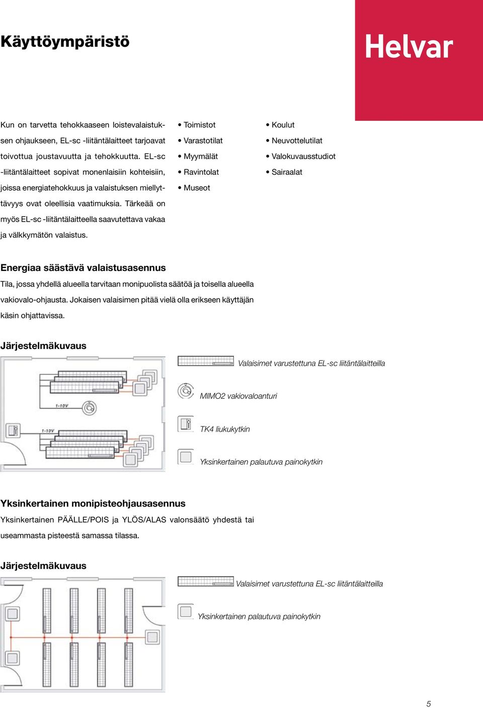 Tärkeää on myös EL-sc -liitäntälaitteella saavutettava vakaa ja välkkymätön valaistus.