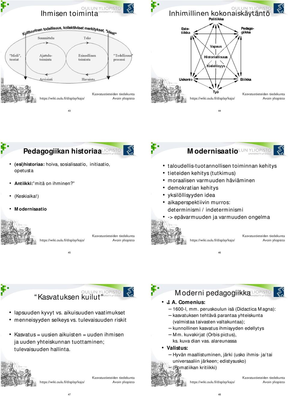 murros: determinismi / indeterminismi -> epävarmuuden ja varmuuden ongelma 45 46 Kasvatuksen kuilut lapsuuden kyvyt vs. aikuisuuden vaatimukset menneisyyden selkeys vs.