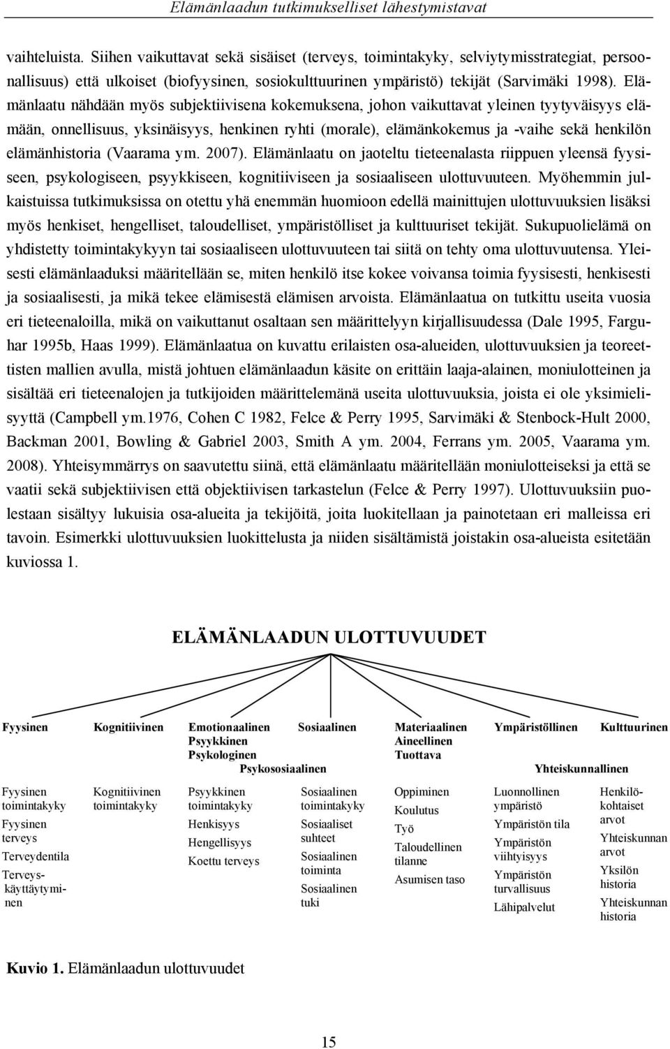 Elämänlaatu nähdään myös subjektiivisena kokemuksena, johon vaikuttavat yleinen tyytyväisyys elämään, onnellisuus, yksinäisyys, henkinen ryhti (morale), elämänkokemus ja -vaihe sekä henkilön