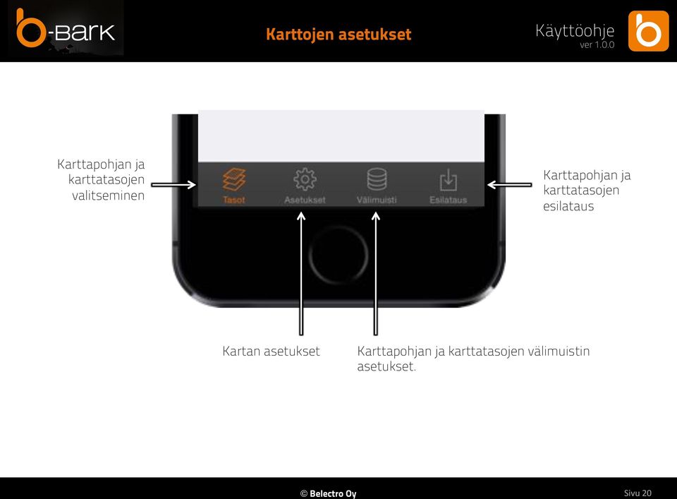 karttatasojen esilataus Kartan asetukset