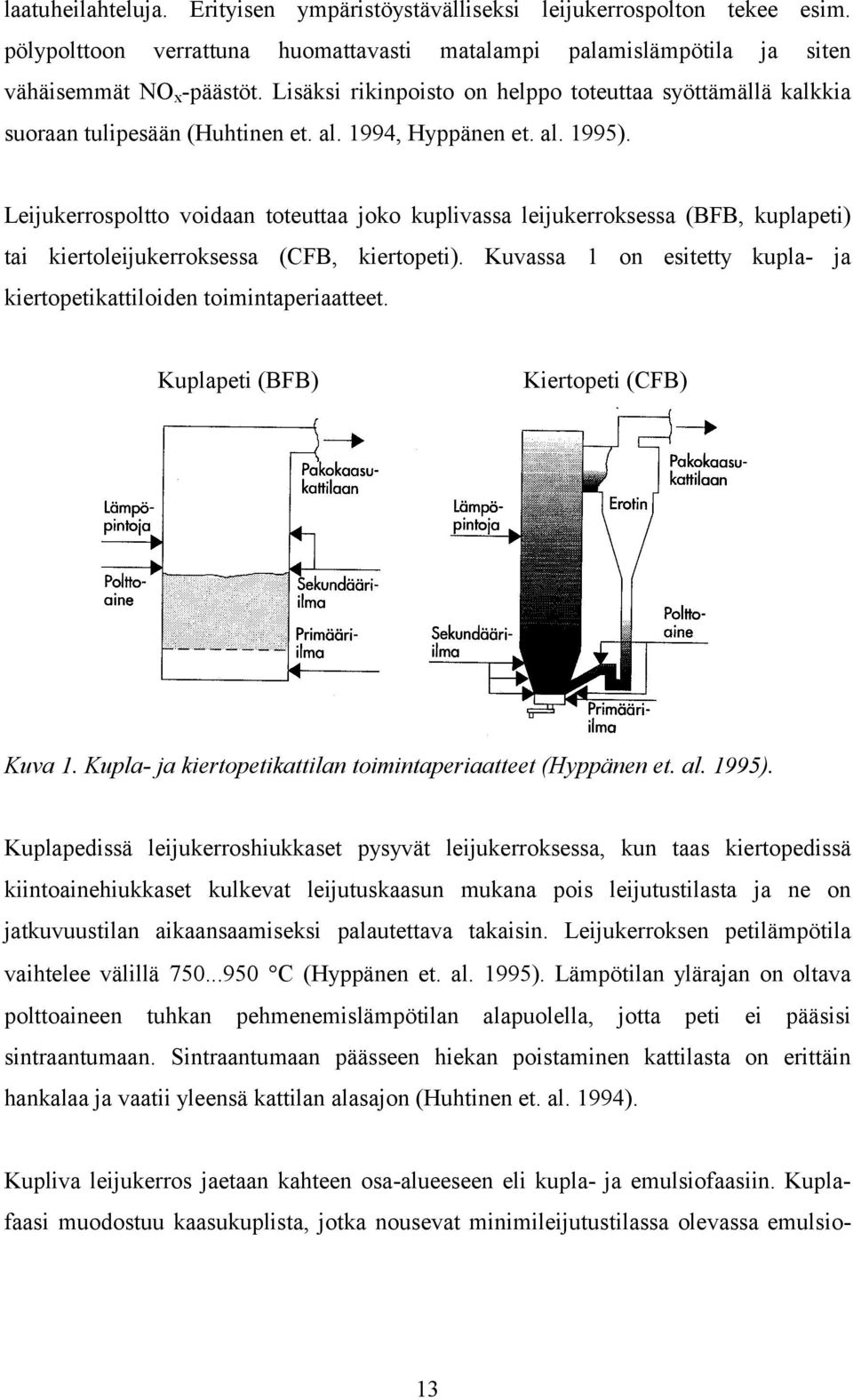 Leijukerrospoltto voidaan toteuttaa joko kuplivassa leijukerroksessa (BFB, kuplapeti) tai kiertoleijukerroksessa (CFB, kiertopeti).