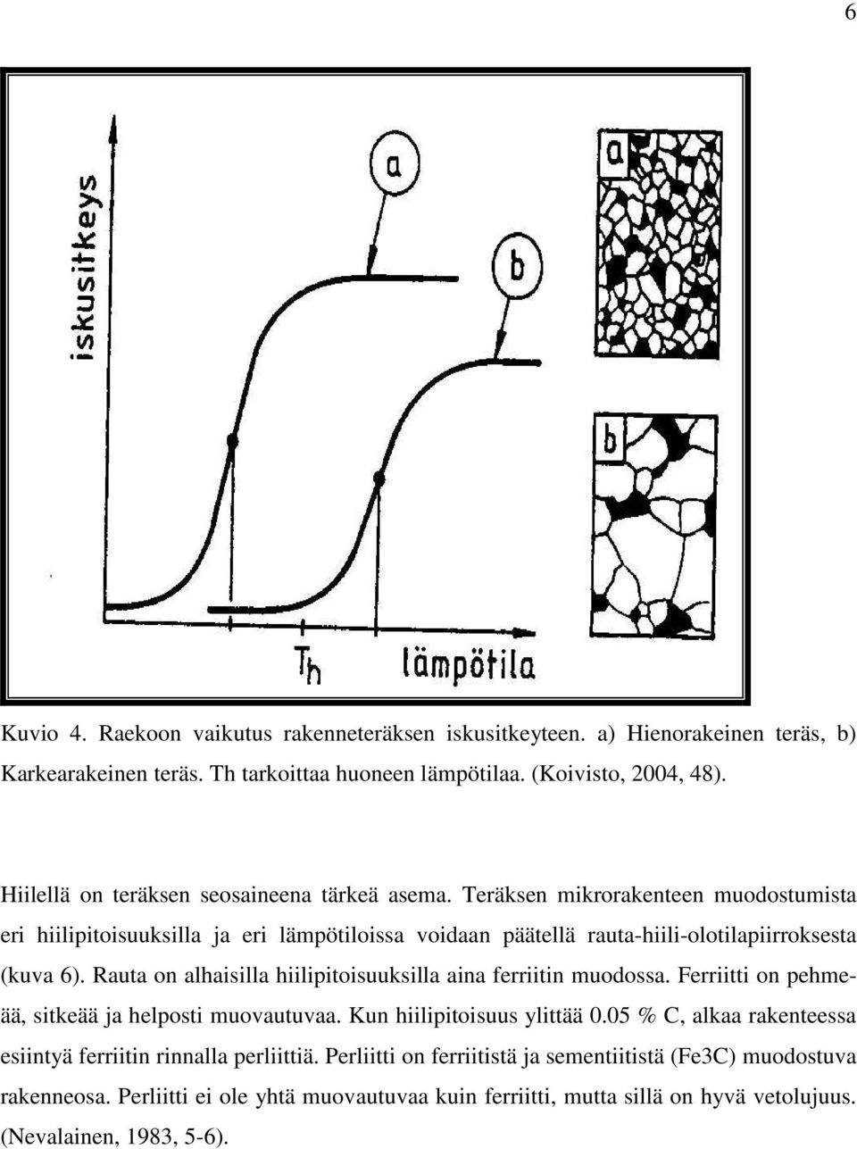 Teräksen mikrorakenteen muodostumista eri hiilipitoisuuksilla ja eri lämpötiloissa voidaan päätellä rauta-hiili-olotilapiirroksesta (kuva 6).