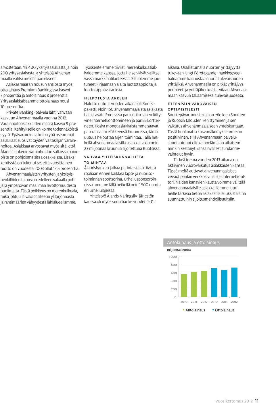 Private Banking -palvelu lähti vahvaan kasvuun Ahvenanmaalla vuonna 2012. Varainhoitoasiakkaiden määrä kasvoi 9 prosenttia. Kehitykselle on kolme todennäköistä syytä.