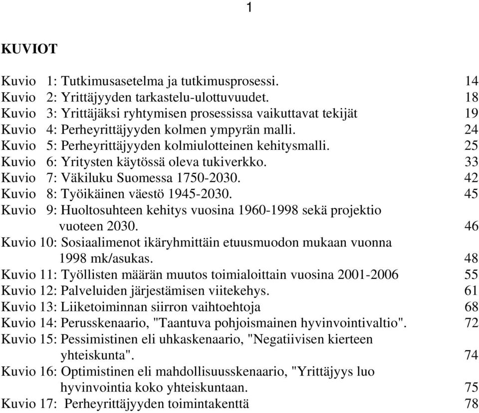 25 Kuvio 6: Yritysten käytössä oleva tukiverkko. 33 Kuvio 7: Väkiluku Suomessa 1750-2030. 42 Kuvio 8: Työikäinen väestö 1945-2030.