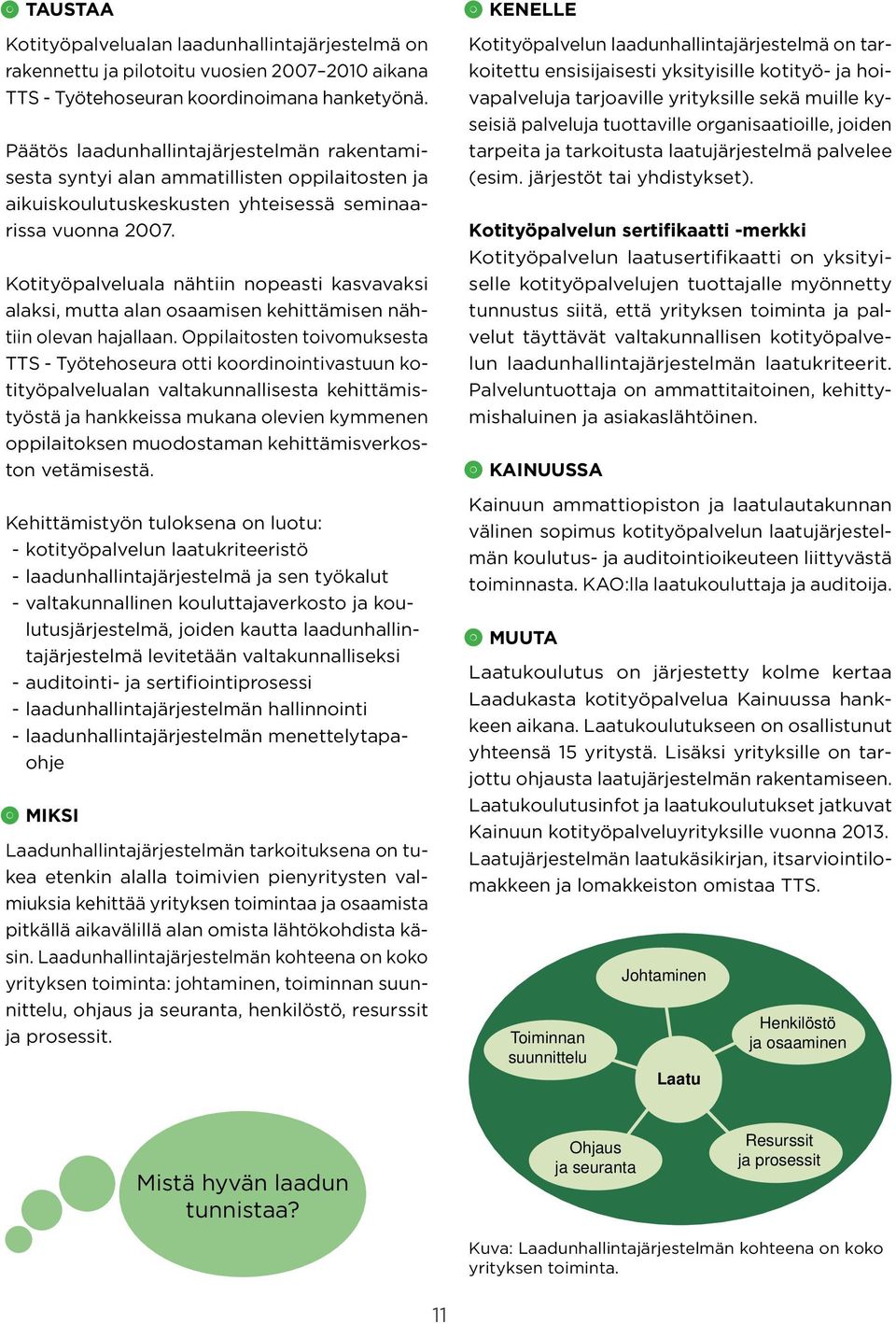 Kotityöpalveluala nähtiin nopeasti kasvavaksi alaksi, mutta alan osaamisen kehittämisen nähtiin olevan hajallaan.