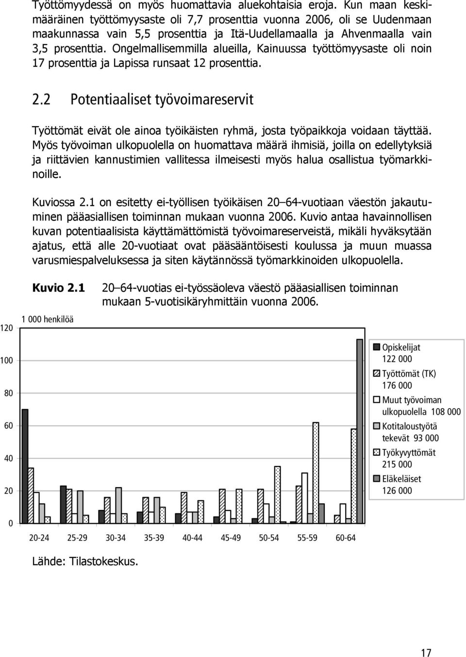 Ongelmallisemmilla alueilla, Kainuussa työttömyysaste oli noin 17 prosenttia ja Lapissa runsaat 12 prosenttia. 2.