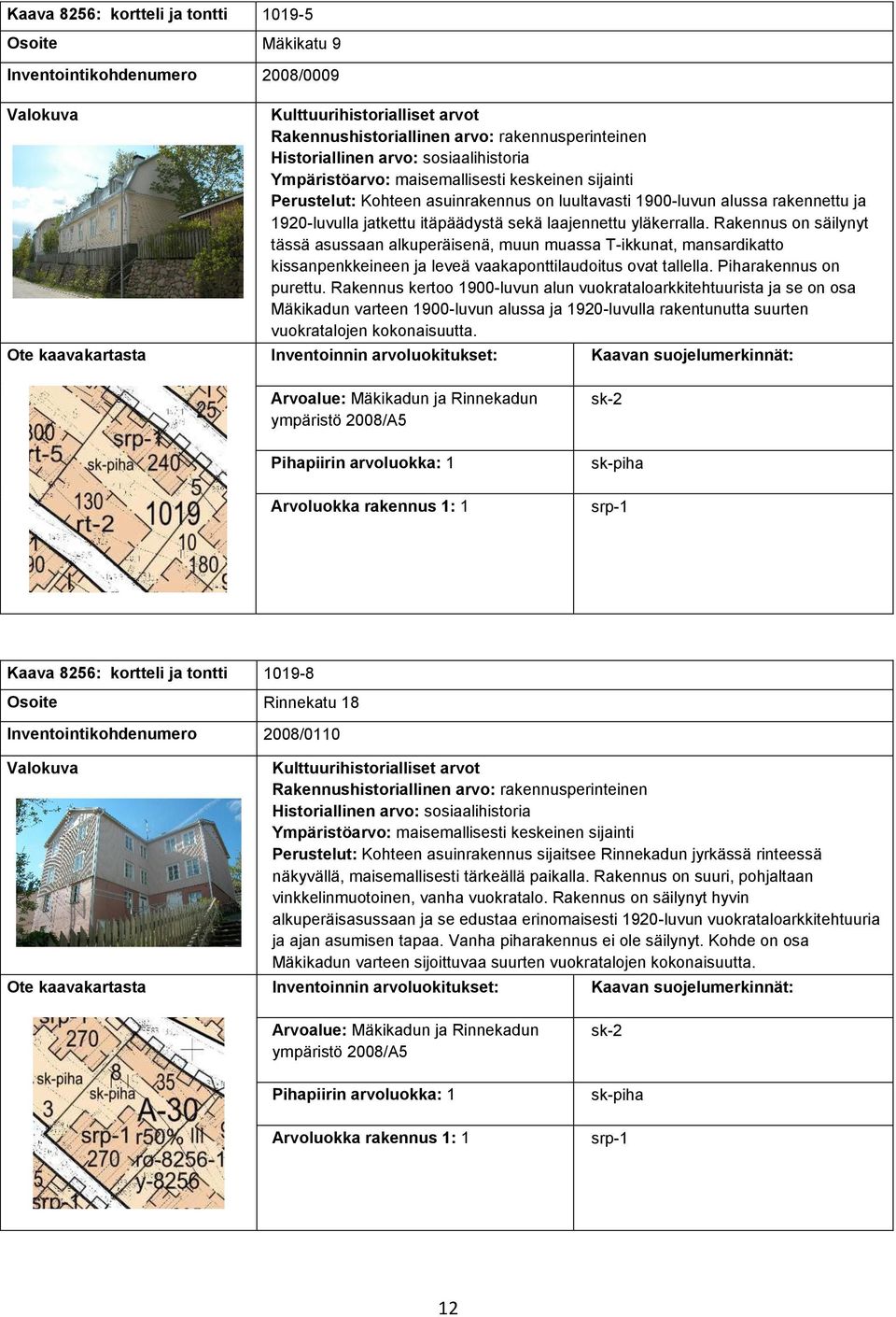 Piharakennus on purettu. Rakennus kertoo 1900-luvun alun vuokrataloarkkitehtuurista ja se on osa Mäkikadun varteen 1900-luvun alussa ja 1920-luvulla rakentunutta suurten vuokratalojen kokonaisuutta.