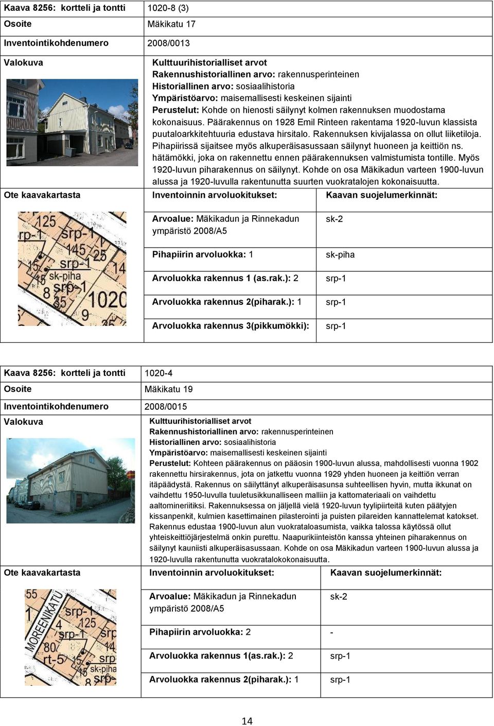 Pihapiirissä sijaitsee myös alkuperäisasussaan säilynyt huoneen ja keittiön ns. hätämökki, joka on rakennettu ennen päärakennuksen valmistumista tontille. Myös 1920-luvun piharakennus on säilynyt.