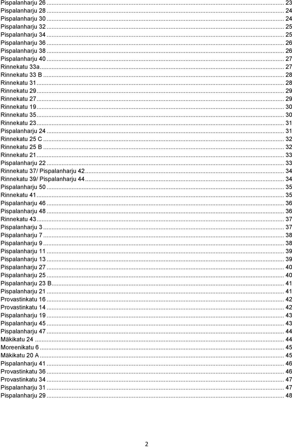 .. 32 Rinnekatu 21... 33 Pispalanharju 22... 33 Rinnekatu 37/ Pispalanharju 42... 34 Rinnekatu 39/ Pispalanharju 44... 34 Pispalanharju 50... 35 Rinnekatu 41... 35 Pispalanharju 46.