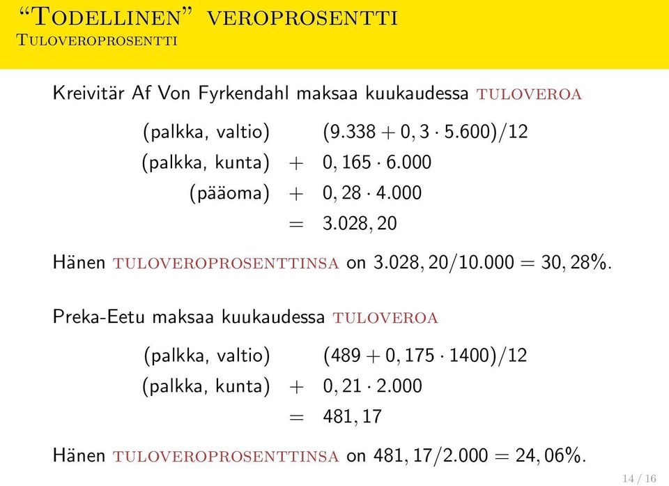 028, 20 Hänen tuloveroprosenttinsa on 3.028, 20/10.000 = 30, 28%.