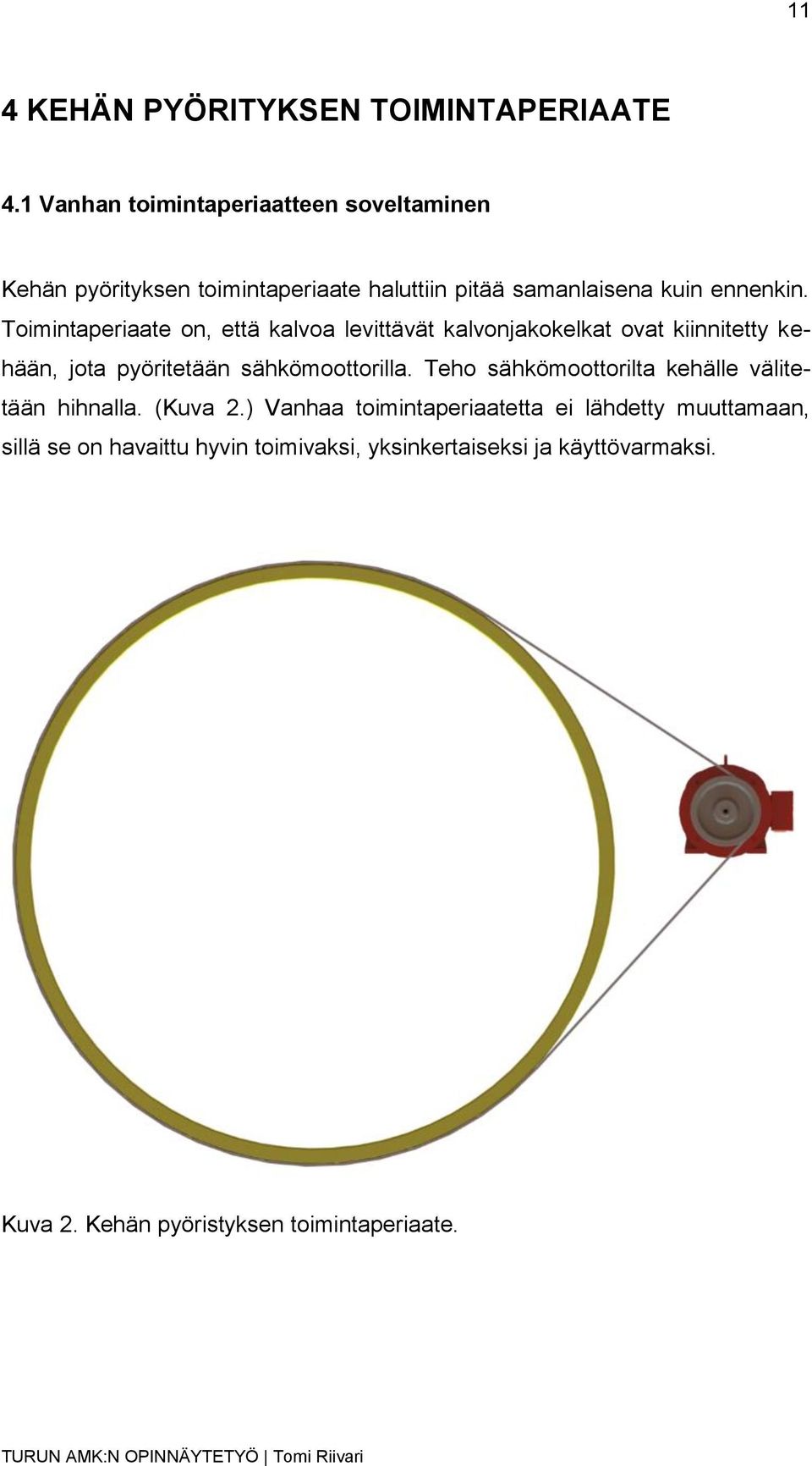 Toimintaperiaate on, että kalvoa levittävät kalvonjakokelkat ovat kiinnitetty kehään, jota pyöritetään sähkömoottorilla.