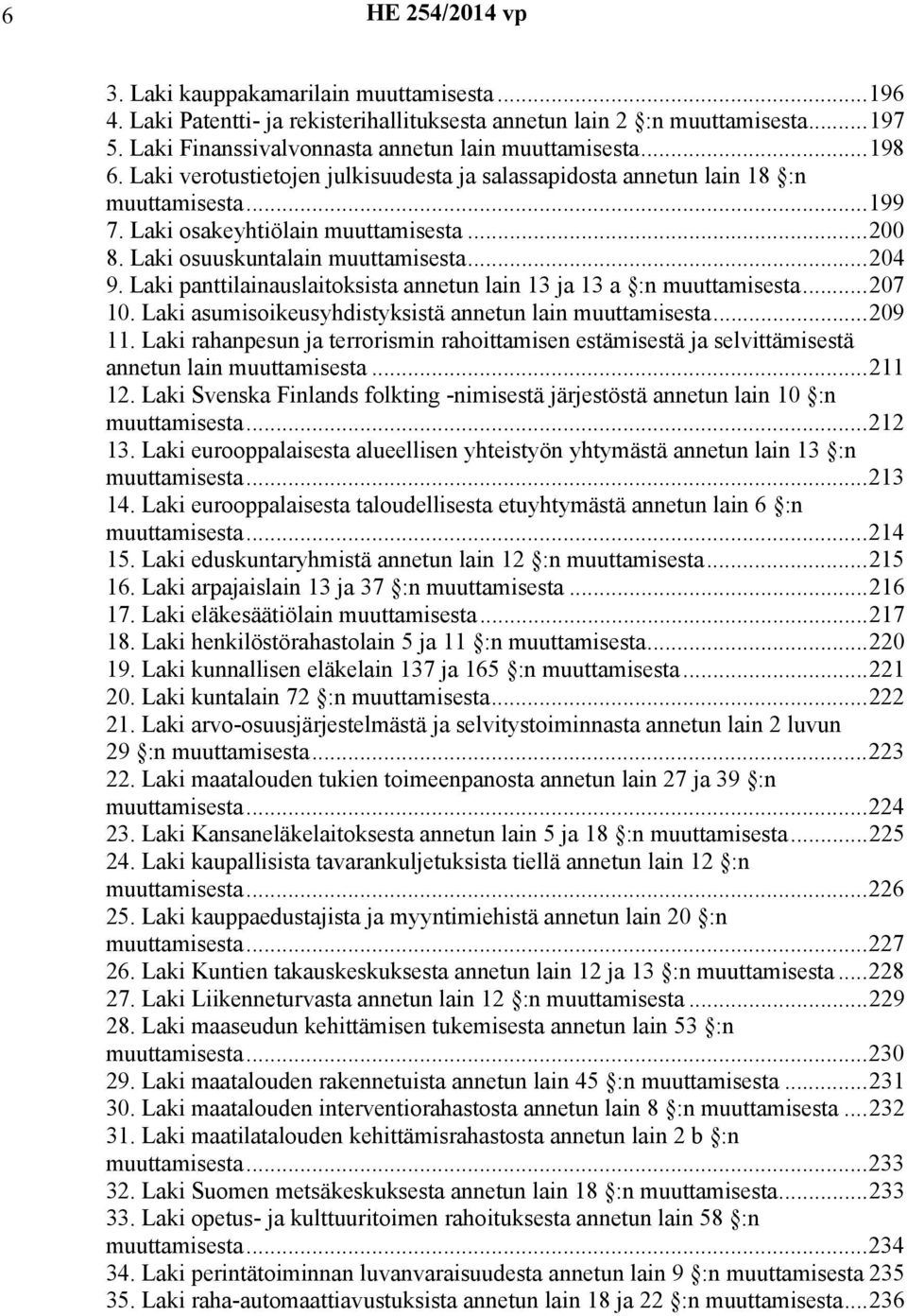 panttilainauslaitoksista annetun lain 13 ja 13 a :n muuttamisesta...207 10. asumisoikeusyhdistyksistä annetun lain muuttamisesta...209 11.