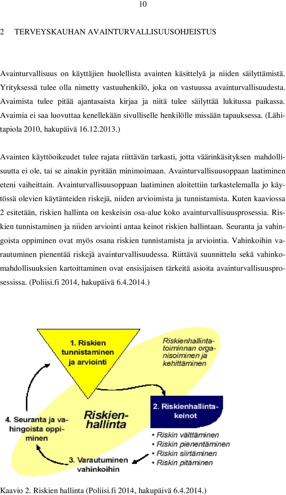 Avaimia ei saa luovuttaa kenellekään sivulliselle henkilölle missään tapauksessa. (Lähitapiola 2010, hakupäivä 16.12.2013.