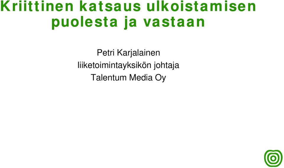 vastaan Petri Karjalainen