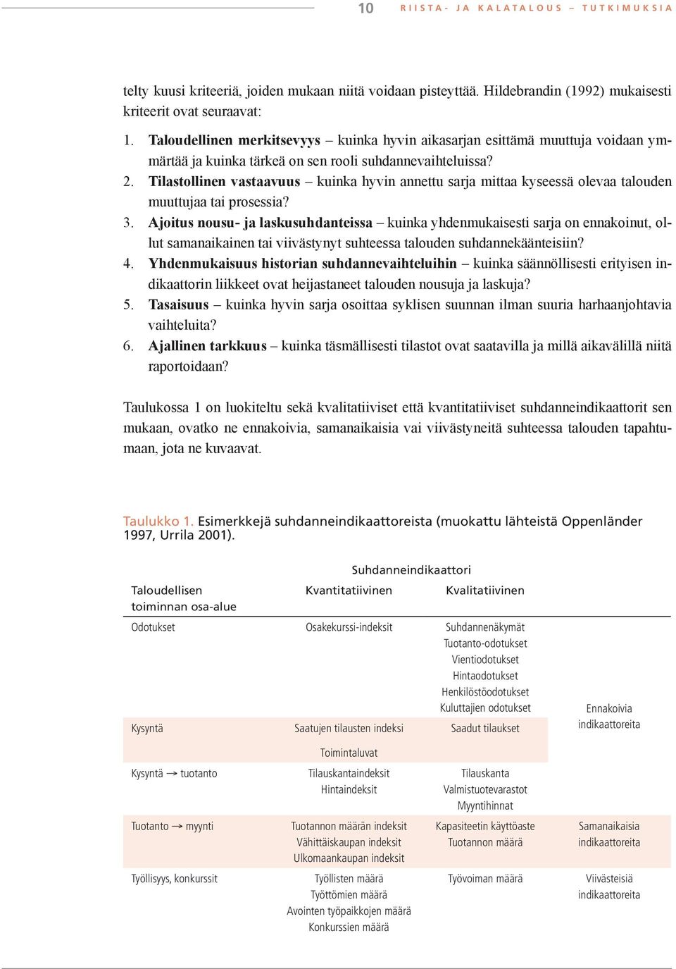 Tilastollinen vastaavuus kuinka hyvin annettu sarja mittaa kyseessä olevaa talouden muuttujaa tai prosessia? 3.