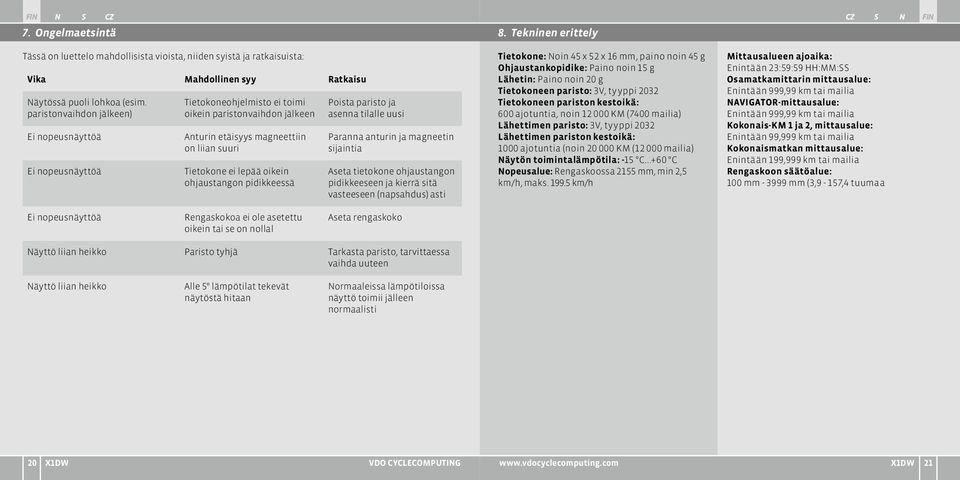 ohjaustangon pidikkeessä Poista paristo ja asenna tilalle uusi Paranna anturin ja magneetin sijaintia Aseta tietokone ohjaustangon pidikkeeseen ja kierrä sitä vasteeseen (napsahdus) asti Tietokone: