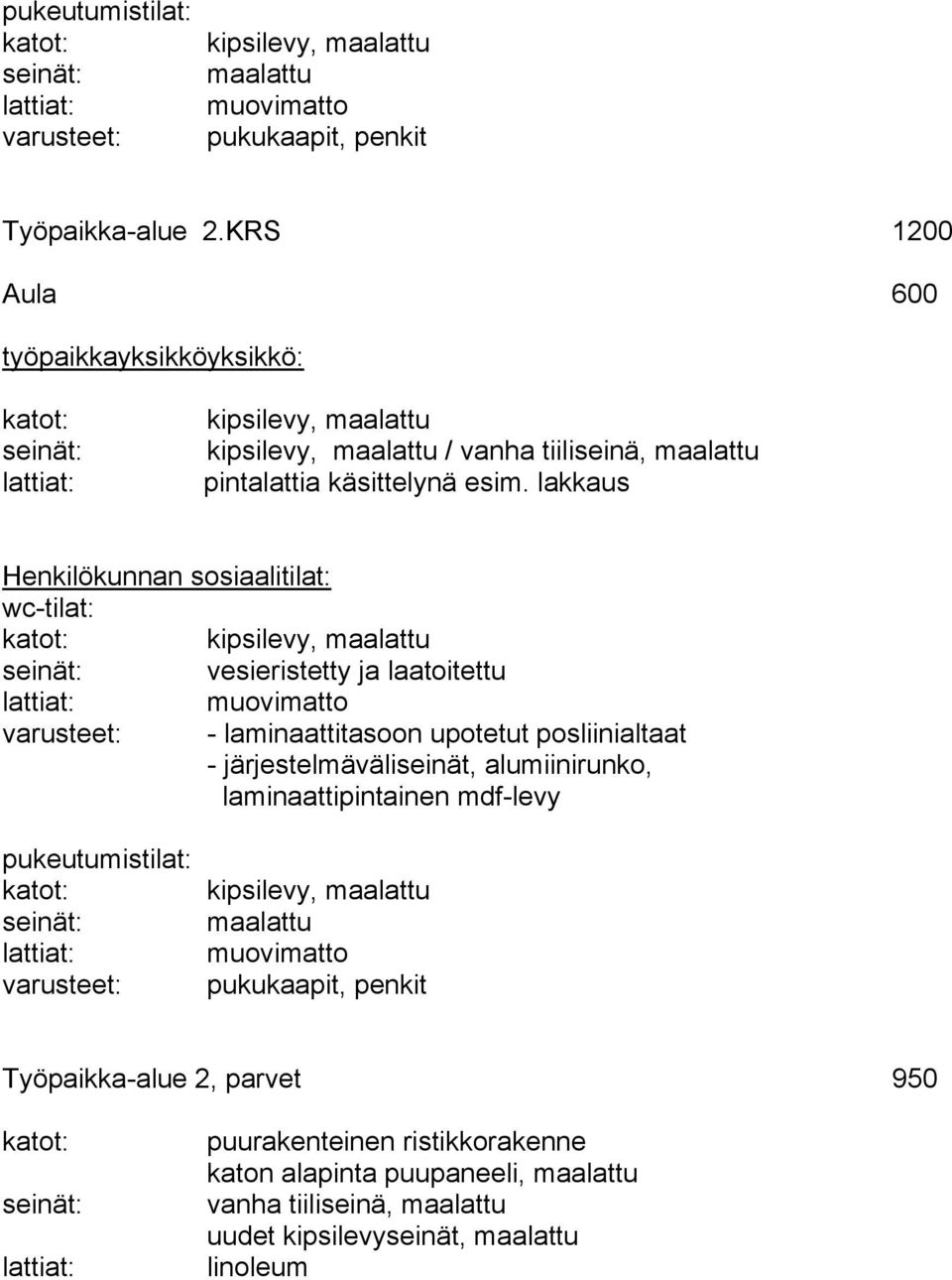 laatoitettu muovimatto - laminaattitasoon upotetut posliinialtaat - järjestelmäväliseinät, alumiinirunko, laminaattipintainen mdf-levy