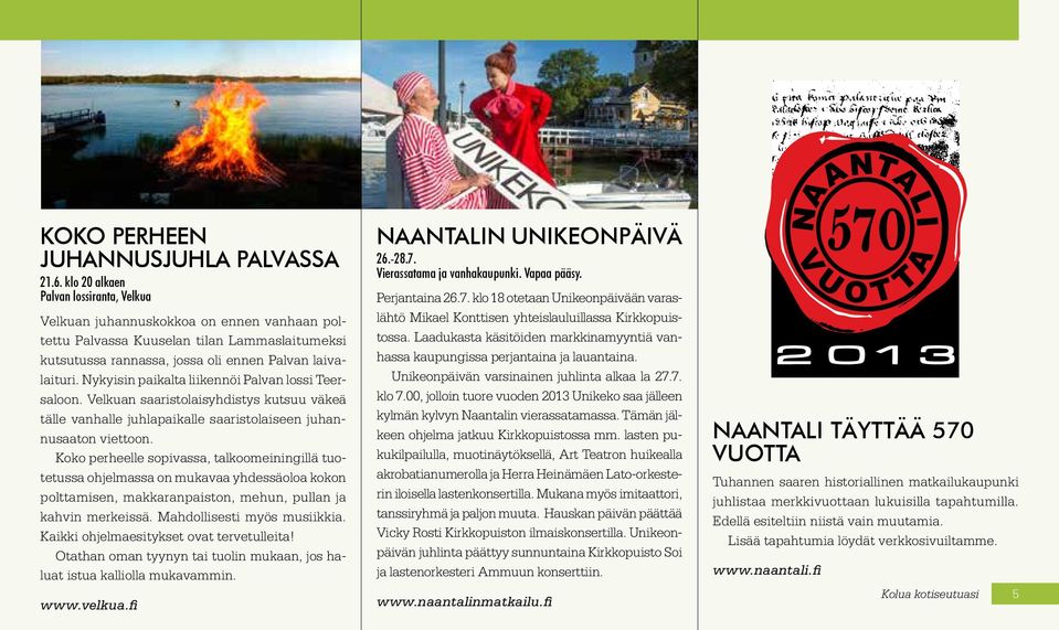 Nykyisin paikalta liikennöi Palvan lossi Teersaloon. Velkuan saaristolaisyhdistys kutsuu väkeä tälle vanhalle juhlapaikalle saaristolaiseen juhannusaaton viettoon.