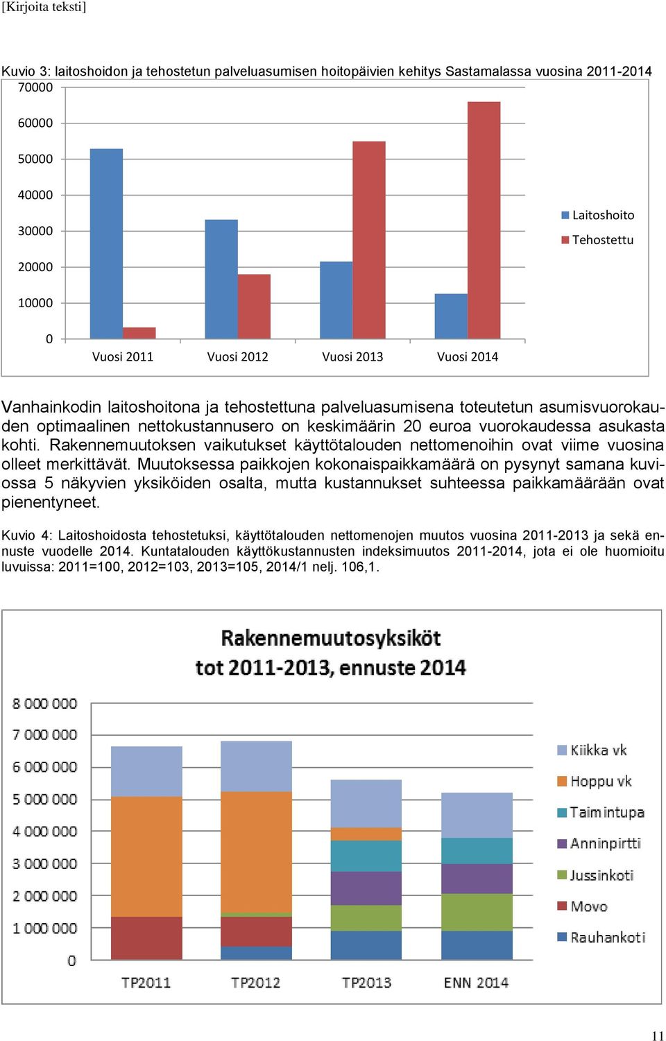 Rakennemuutoksen vaikutukset käyttötalouden nettomenoihin ovat viime vuosina olleet merkittävät.