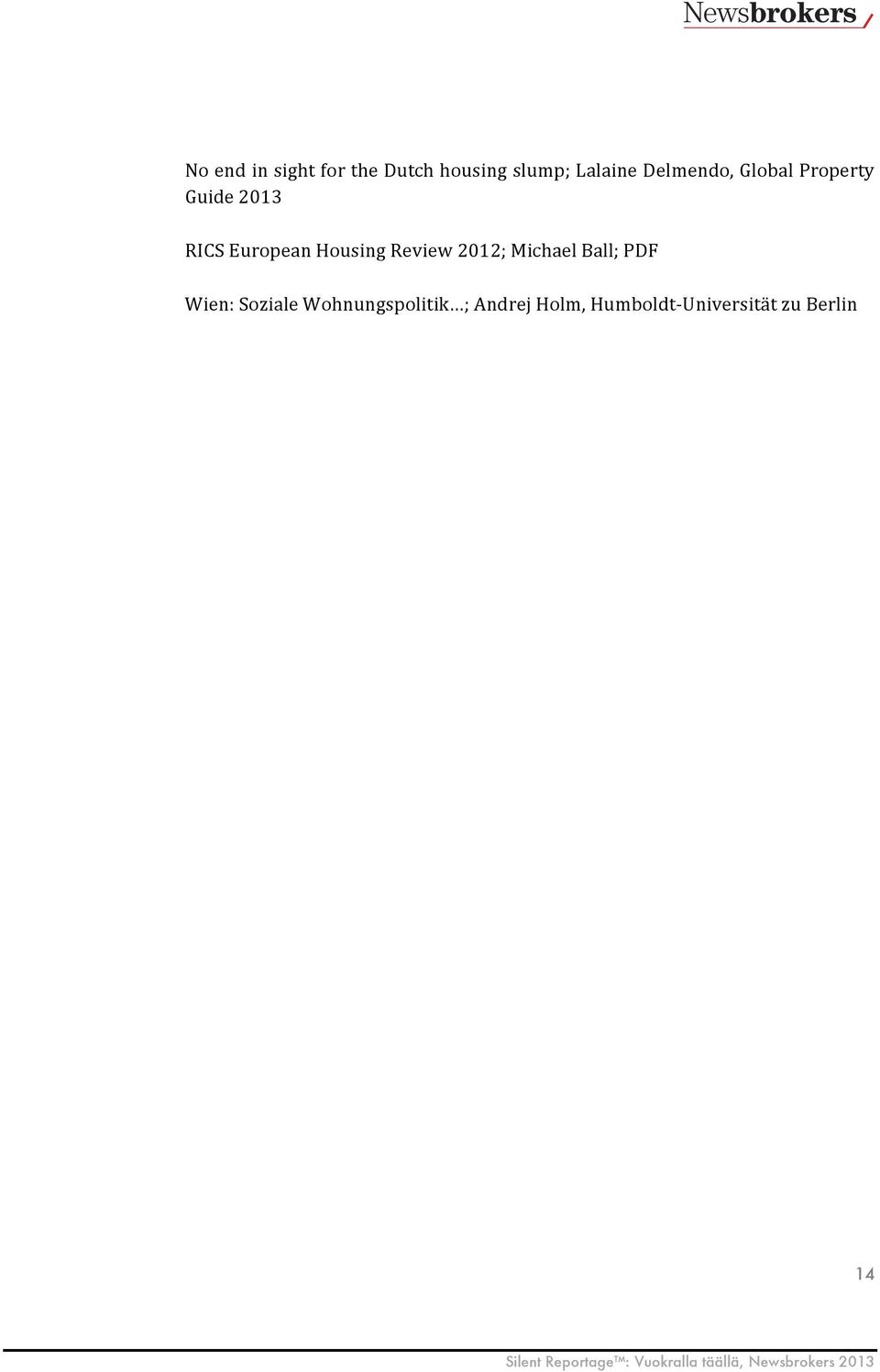 Housing Review 2012; Michael Ball; PDF Wien: Soziale