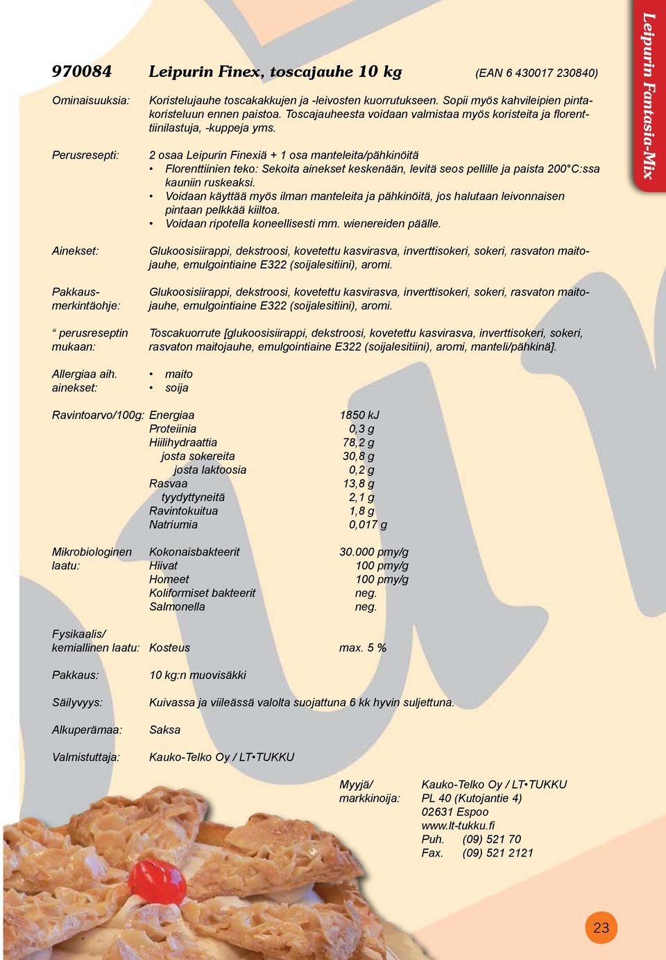 2 osaa Leipurin Finexiä + 1 osa manteleita/pähkinöitä Florenttiinien teko: Sekoita ainekset keskenään, levitä seos pellille ja paista 200 C:ssa kauniin ruskeaksi.