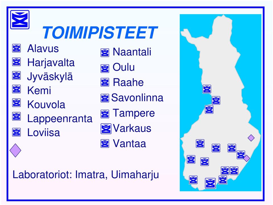 Loviisa Naantali Oulu Raahe Savonlinna